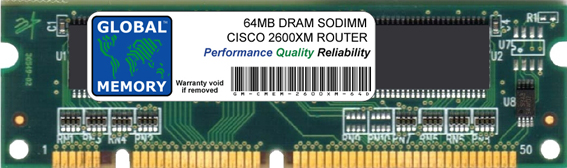 64MB DRAM SODIMM MEMORY RAM FOR CISCO 2600XM SERIES ROUTERS (MEM2600XM-64D)